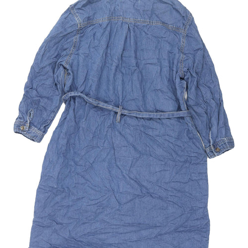 New Look Women Blue Denim Shirt Dress Size 14