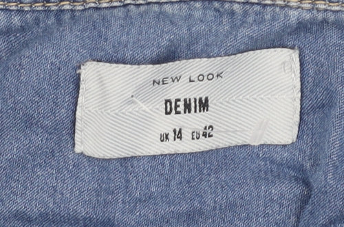 New Look Women Blue Denim Shirt Dress Size 14