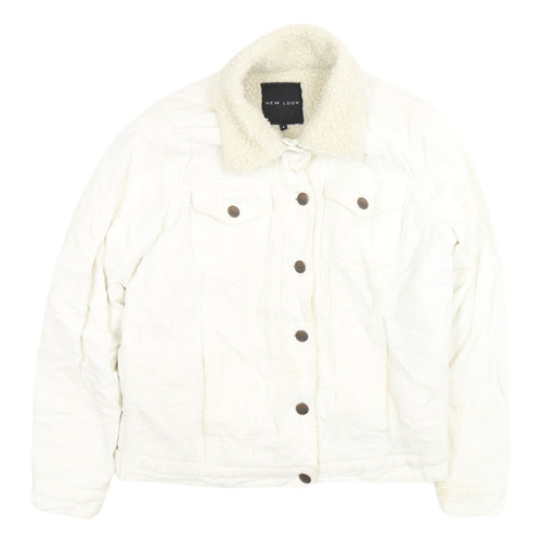New Look Women’s White Cotton Corduroy Jacket Size 6