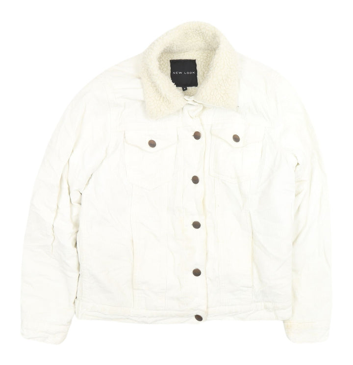 New Look Women’s White Cotton Corduroy Jacket Size 6