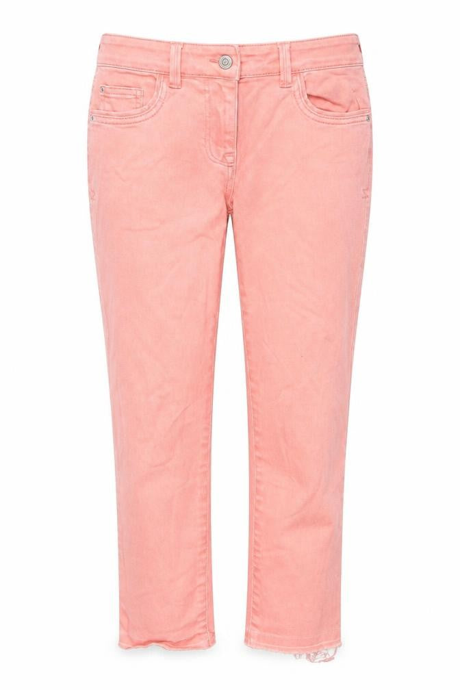 Front view of Next Women's Pink Cropped Jeans, size 10, Stretchy