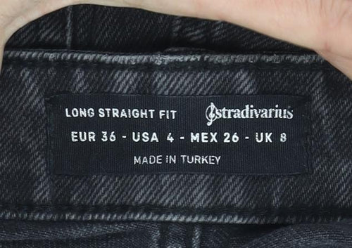 Stradivarius Women's Black Straight Jeans Size 8