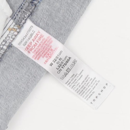 Topshop Women's Blue Skinny Jeans - Size 32