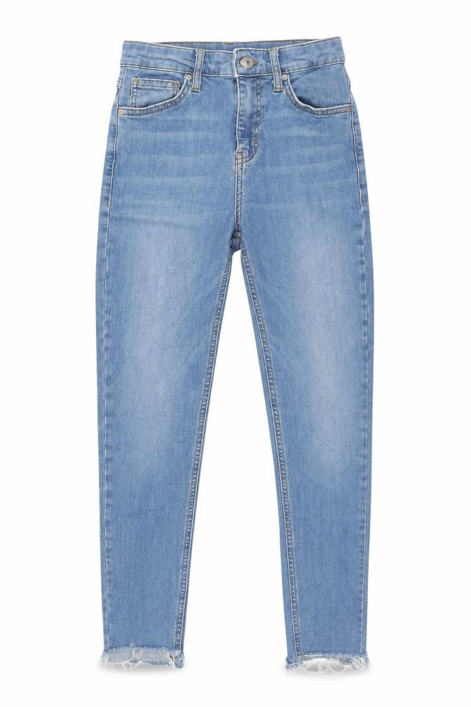 Front view of Topshop Women's Blue Skinny Jeans, size 25