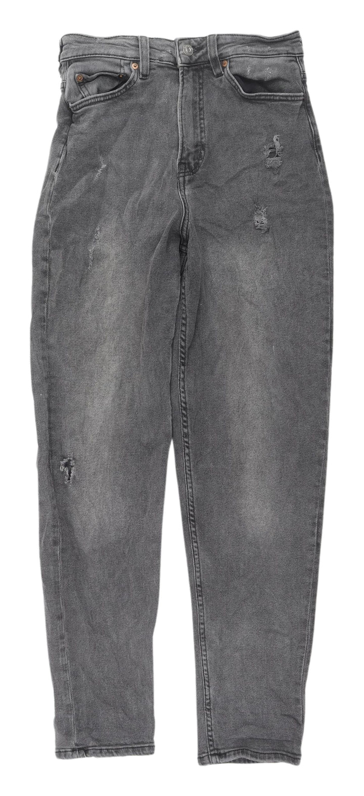 H&M Women’s Grey Straight Distressed Jeans Size 10