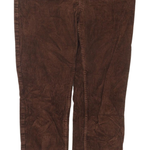 Monki Women's Brown Corduroy Chino Trousers, Size 12