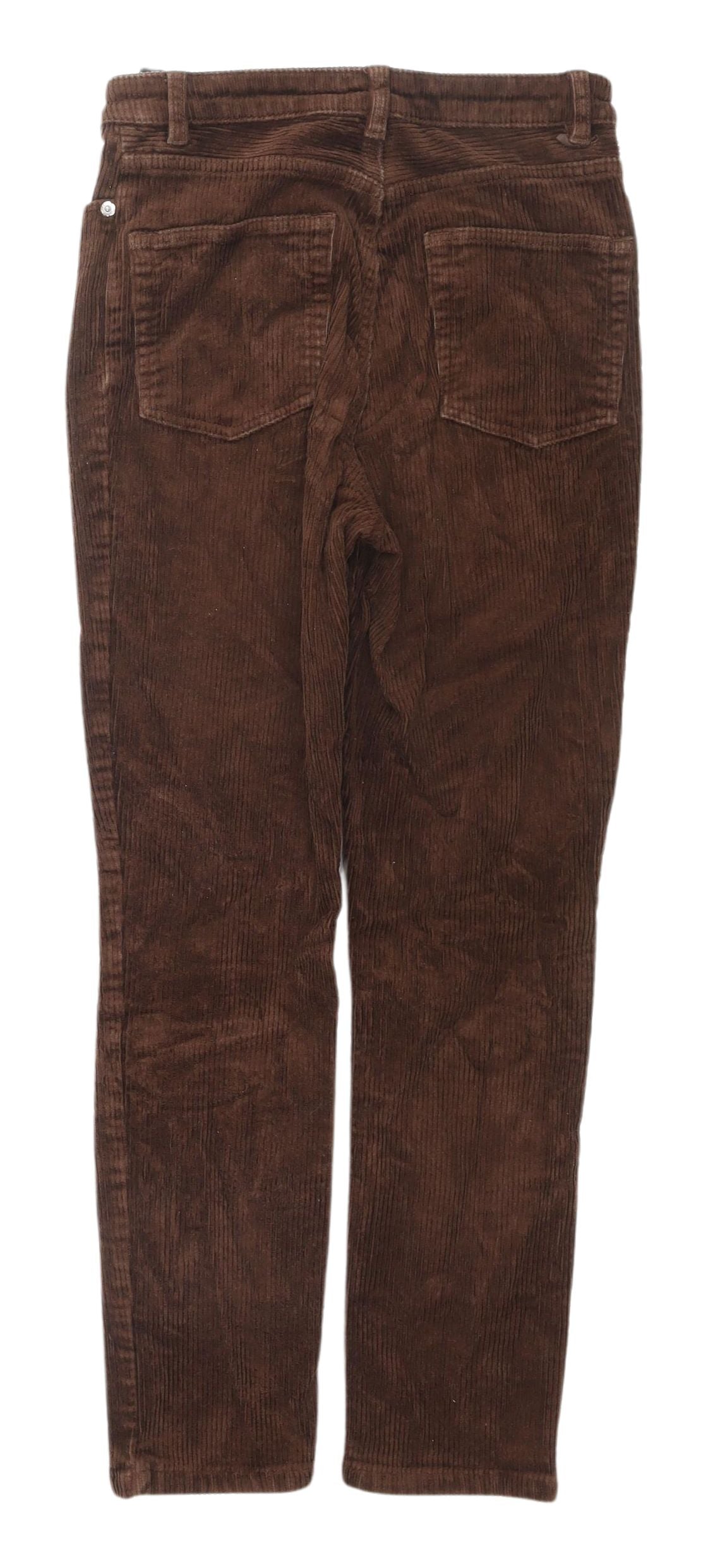 Monki Women's Brown Corduroy Chino Trousers, Size 12