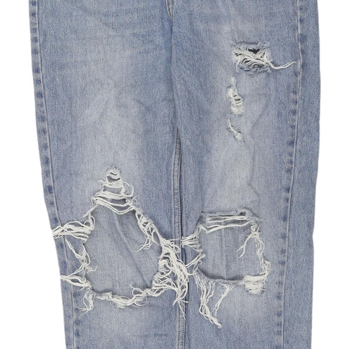 Topshop Women’s Blue Distressed Mom Jeans Size 10