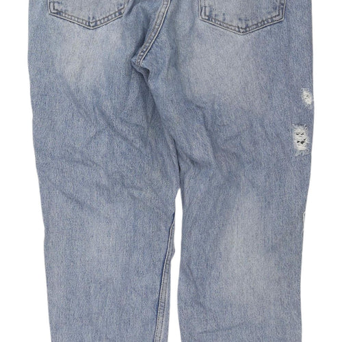 Topshop Women’s Blue Distressed Mom Jeans Size 10