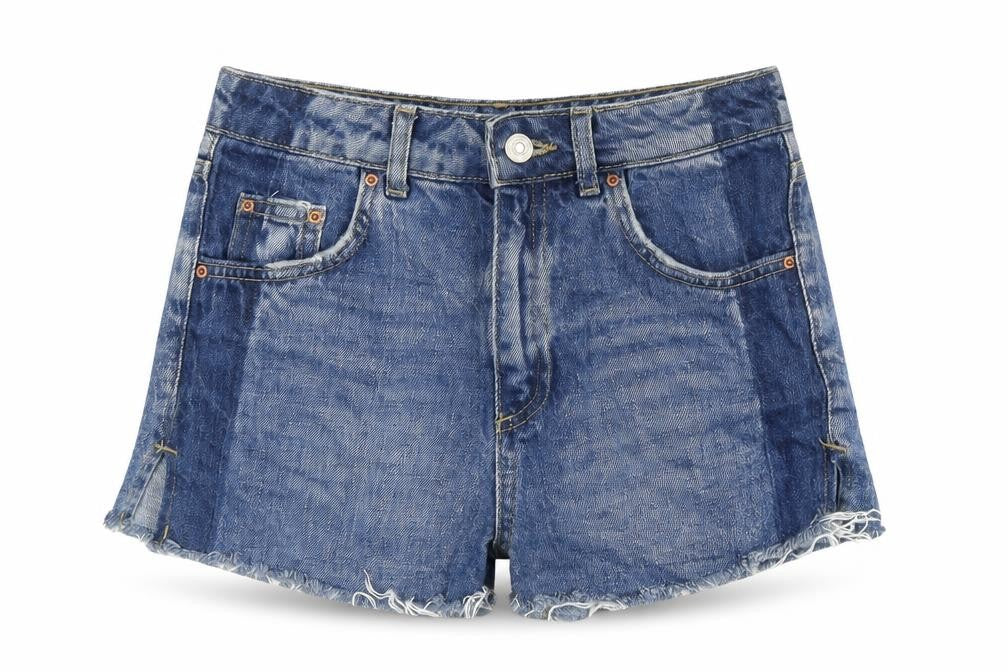 Topshop Women's Blue Cut-Off Denim Shorts UK 6