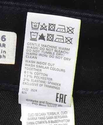 Marks and Spencer Women’s Black Regular Jeans Size 16