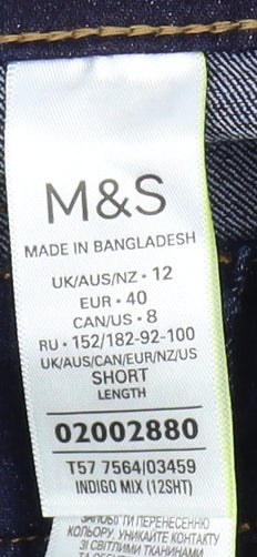 Marks and Spencer Women's Blue Straight Jeans Size 12