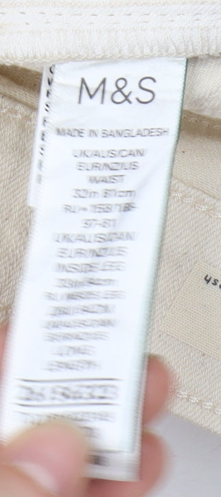 Marks and Spencer Men's Beige Straight Jeans 32 Regular Fit