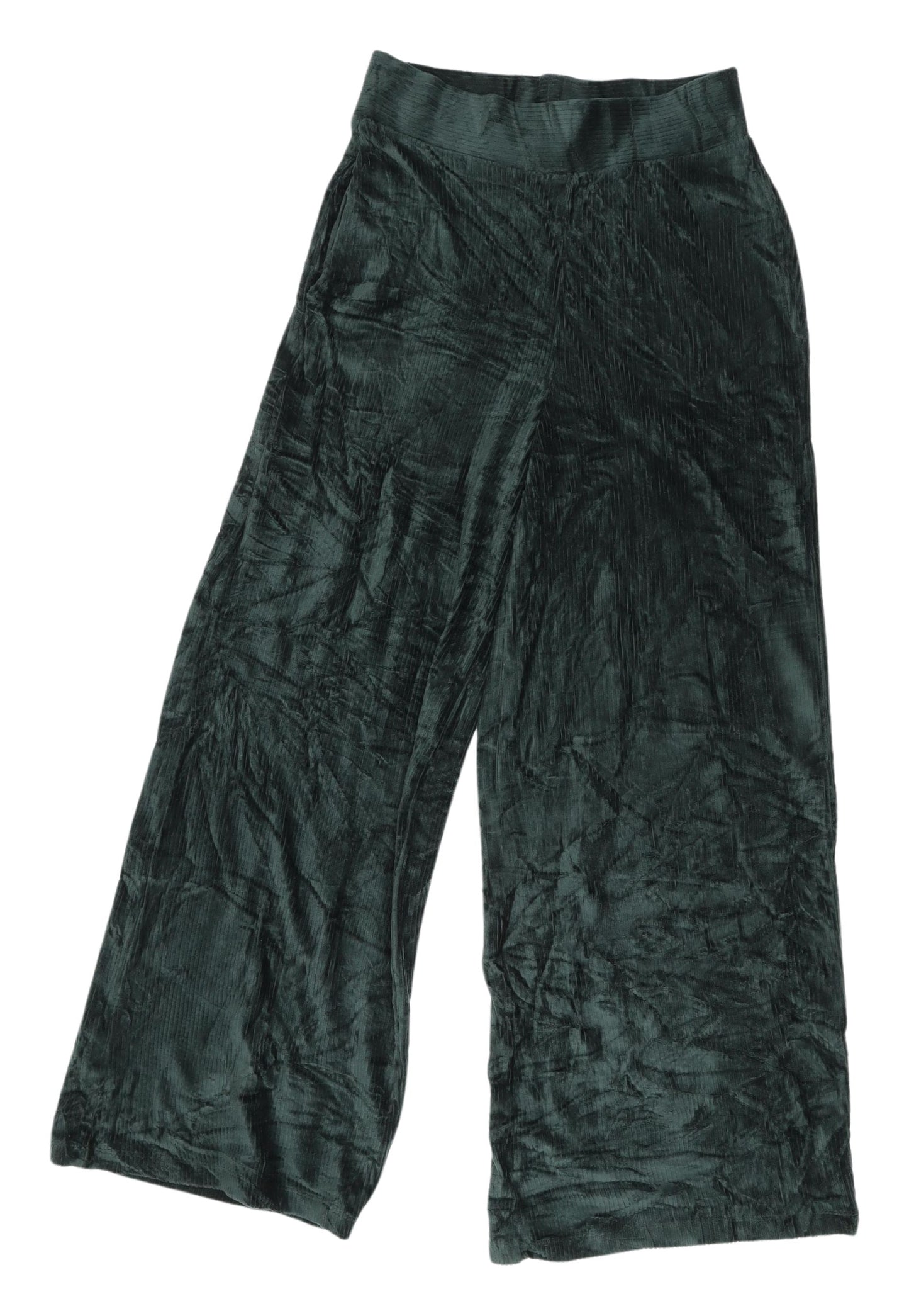 Marks & Spencer Women's Green Wide-Leg Trousers Size 8