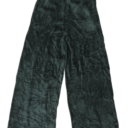 Marks & Spencer Women's Green Wide-Leg Trousers Size 8
