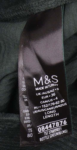 Marks & Spencer Women's Green Wide-Leg Trousers Size 8
