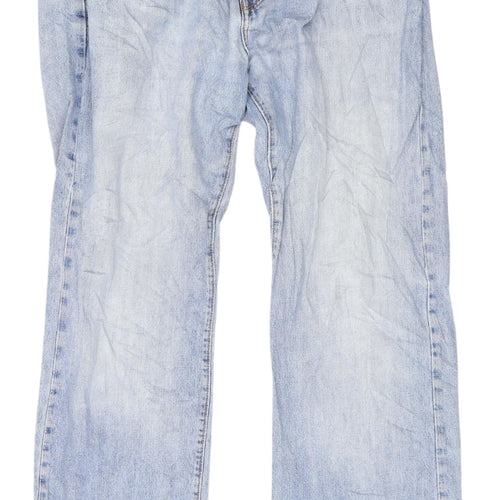Gap Men's Blue Straight Jeans, 32W x 32L, Light Wash