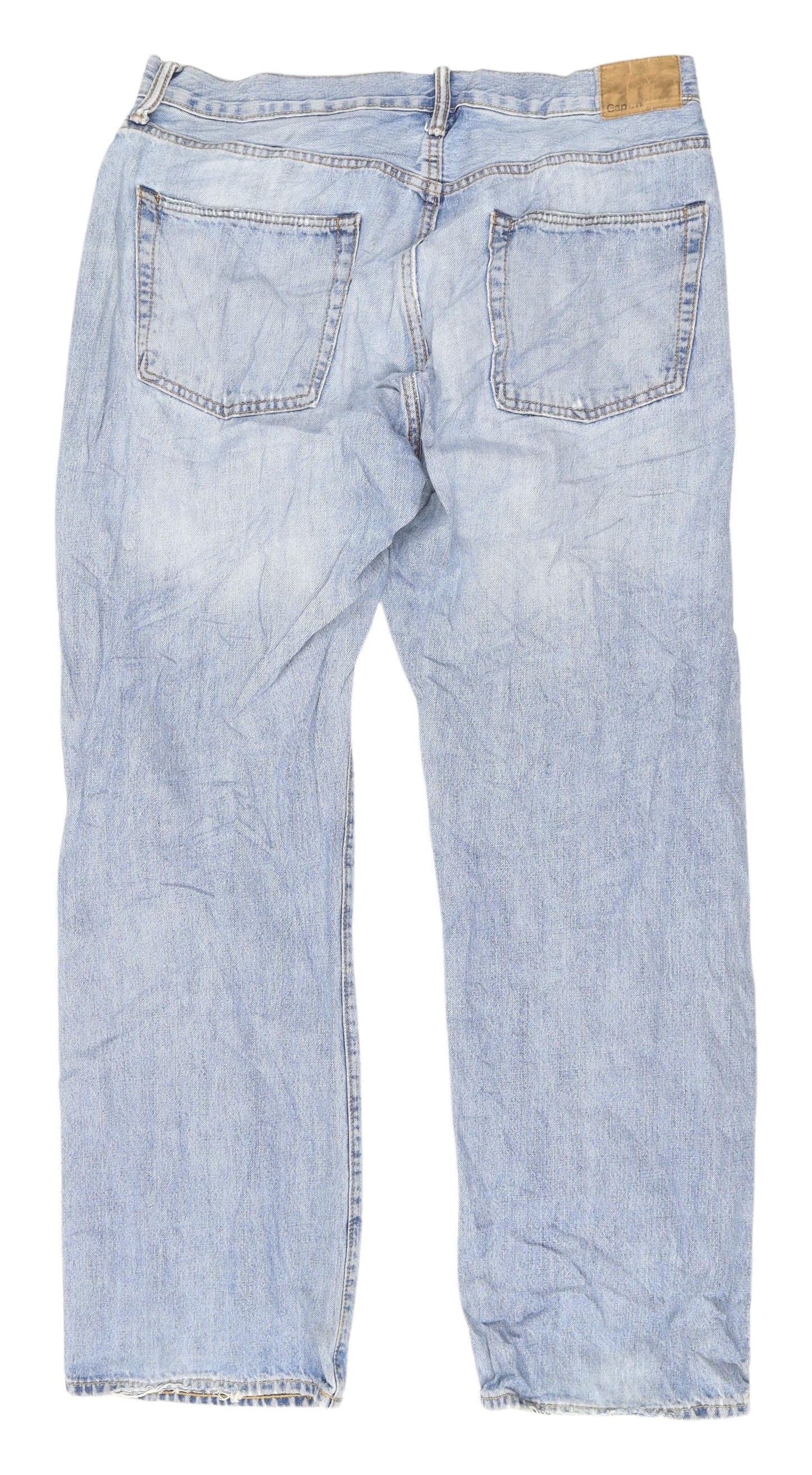 Gap Men's Blue Straight Jeans, 32W x 32L, Light Wash