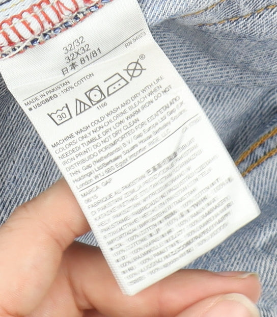 Gap Men's Blue Straight Jeans, 32W x 32L, Light Wash