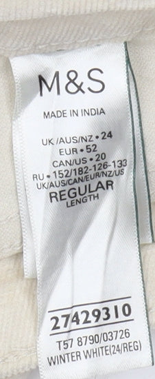 Marks and Spencer Women's Ivory Straight Trousers