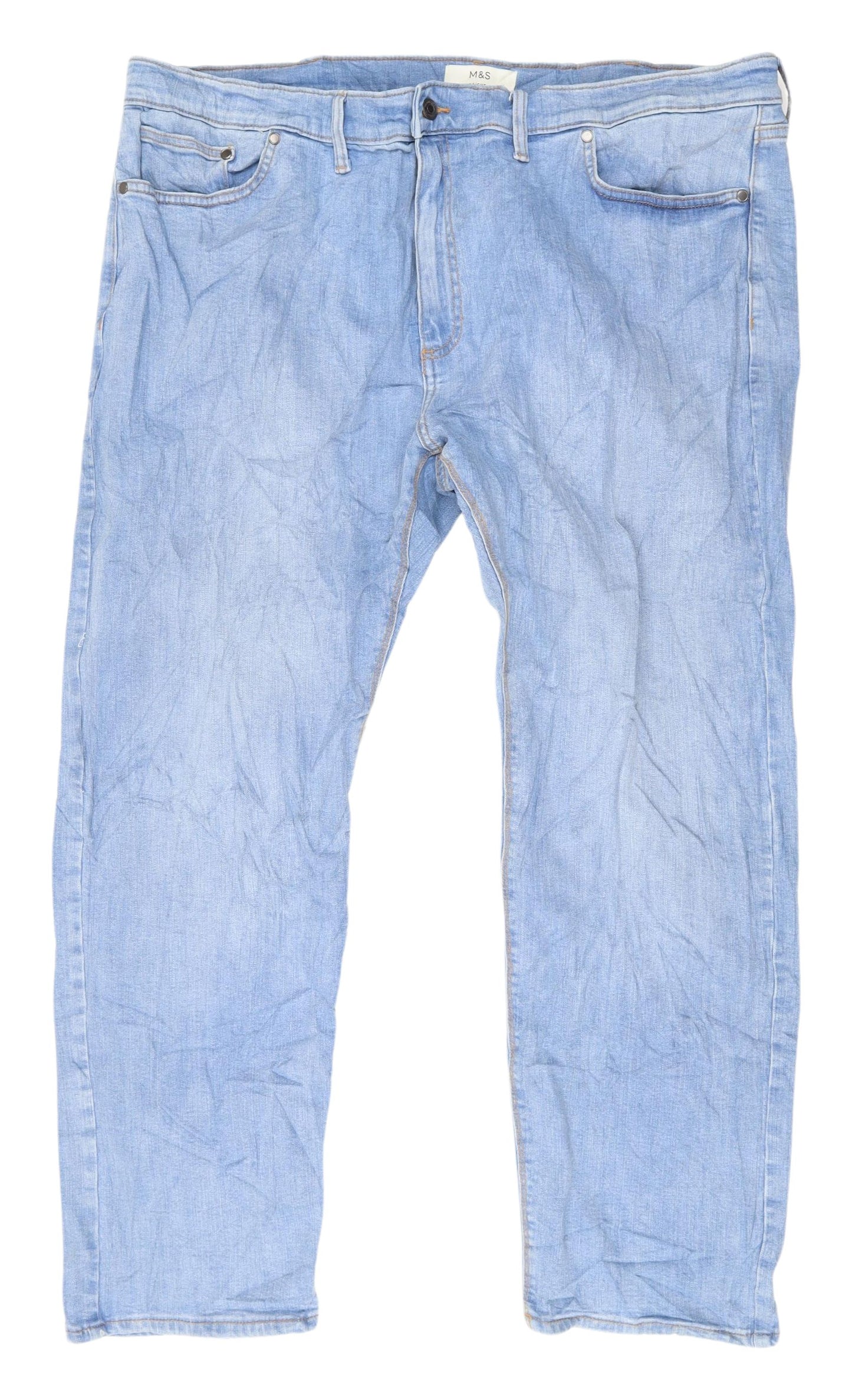 Marks and Spencer Men's Light Blue Straight Jeans 44/31