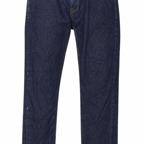 Duck and Cover Men's Blue Straight Jeans L 34 In Leg