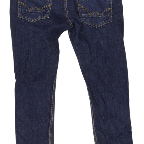 Duck and Cover Men's Blue Straight Jeans L 34 In Leg