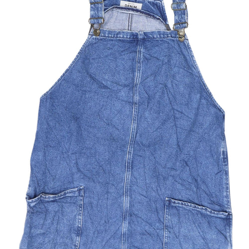 New Look Women Blue Denim Pinafore Dress Size 14