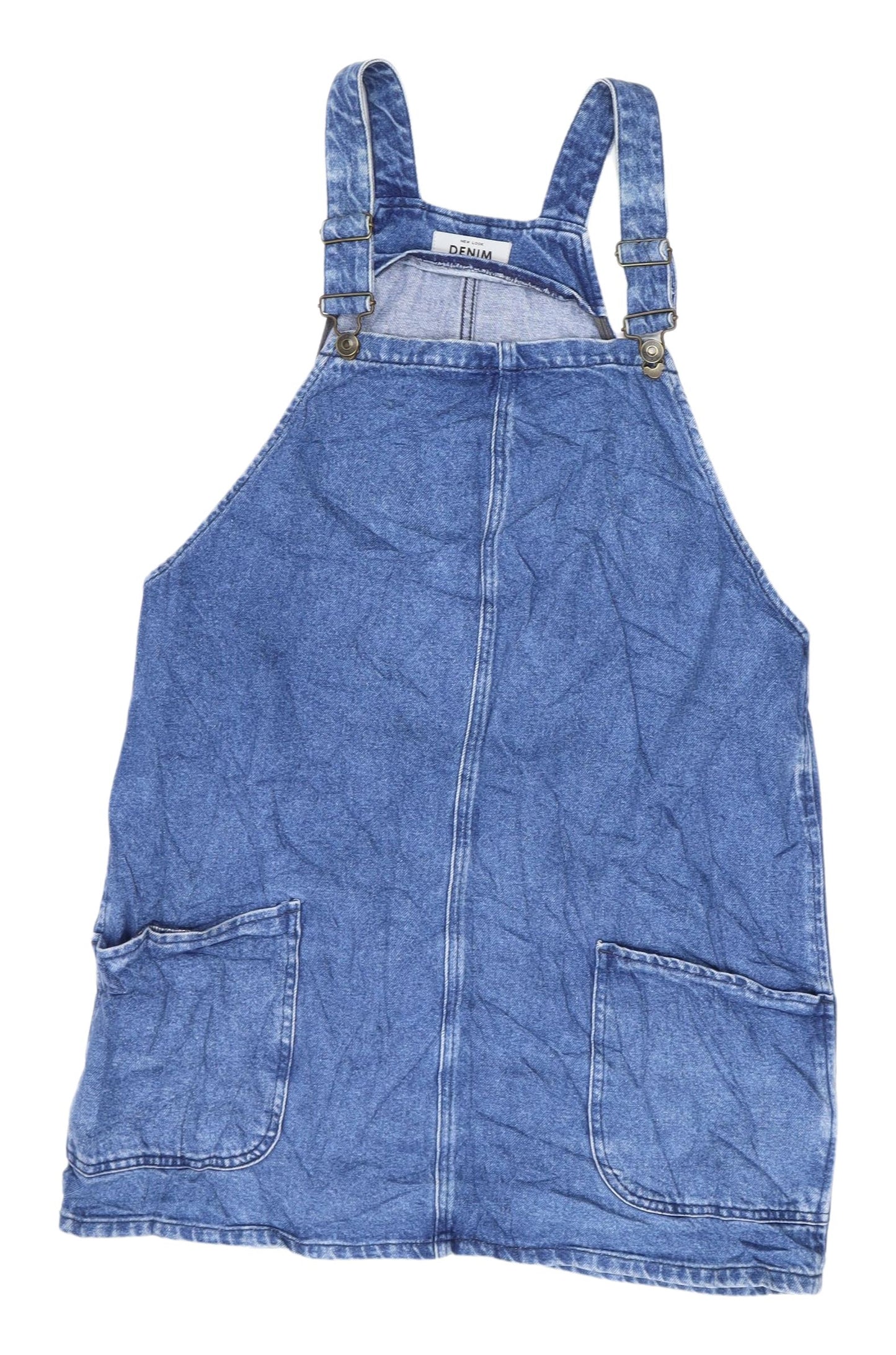 New Look Women Blue Denim Pinafore Dress Size 14