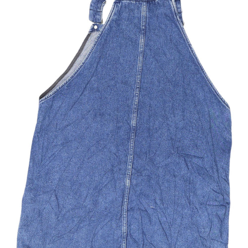 New Look Women Blue Denim Pinafore Dress Size 14