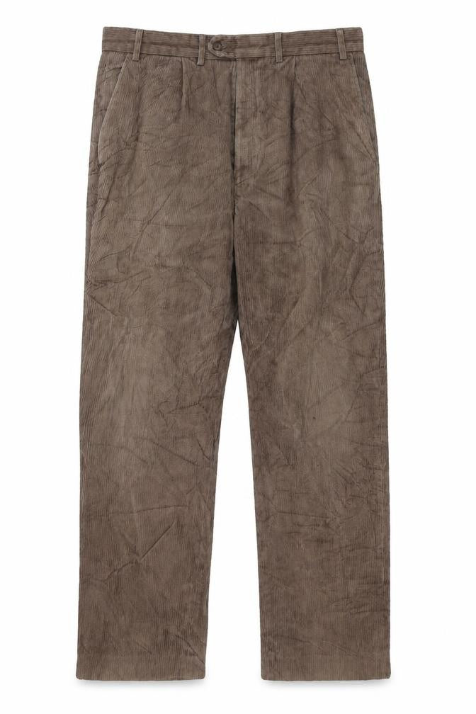 Front view of Savatini Men's Brown Corduroy Trousers