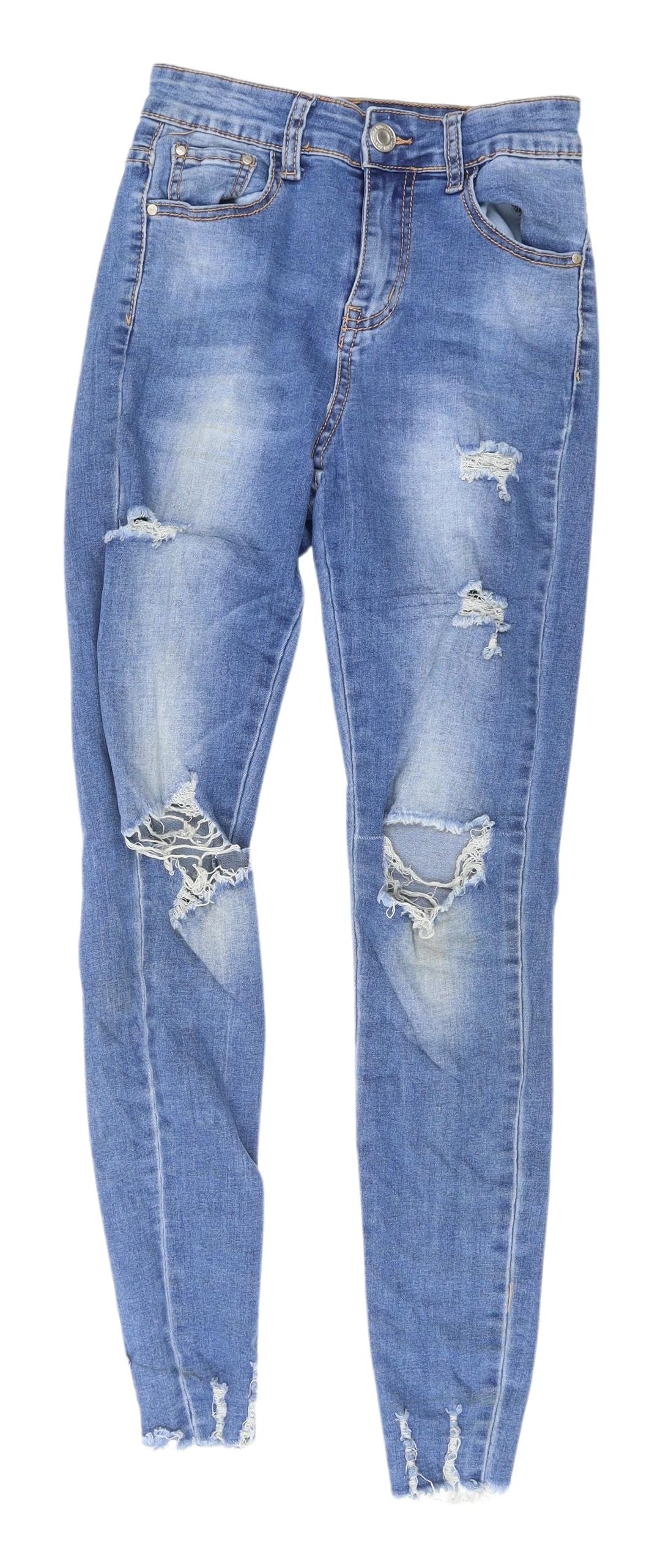 Miss RJ Women's Blue Ankle Distressed Jeans Size 8