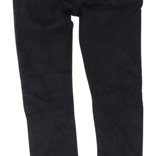 H&M Women's Black Skinny Jeans - Distressed Style, Size 2