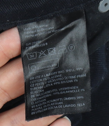 H&M Women's Black Skinny Jeans - Distressed Style, Size 2