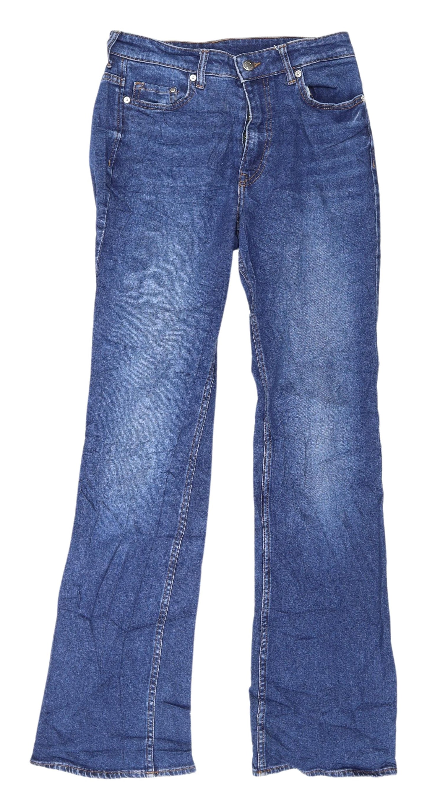 Women's Blue Bootcut Jeans - UK 8 High Waist