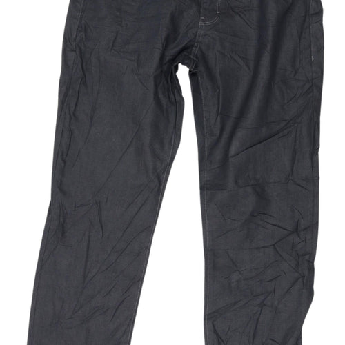 F&F Black Straight Leg Jeans, Size 36, Unisex, Dark Denim