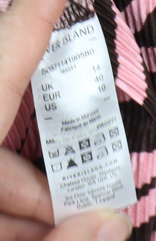 River Island Women's Pink Zebra Dress Size 14