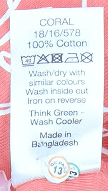 M&Co Women's Orange Dog Print T-Shirt - Size 12