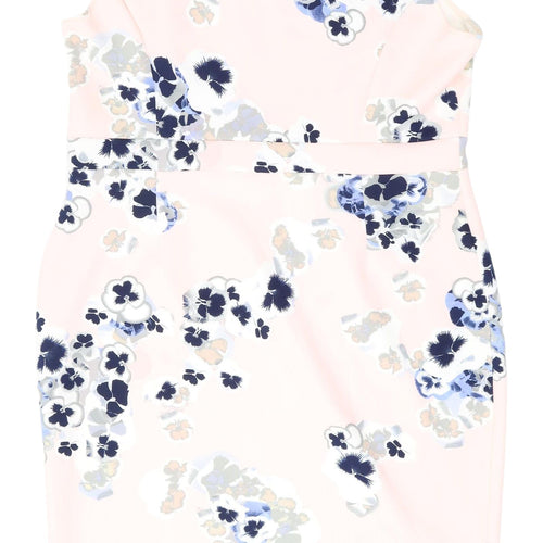 Dorothy Perkins Women's Pink Floral Knee Length Dress