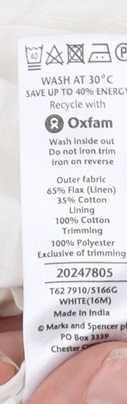 Marks and Spencer White Shift Dress Size 16 Women