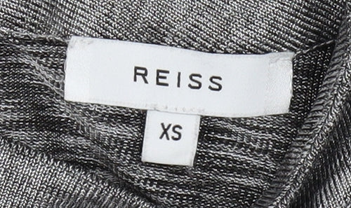 Reiss Women's Grey XS High Neck Long Sleeve Top