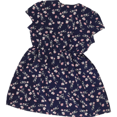 Reformed Women's Blue Floral Fit & Flare Dress L