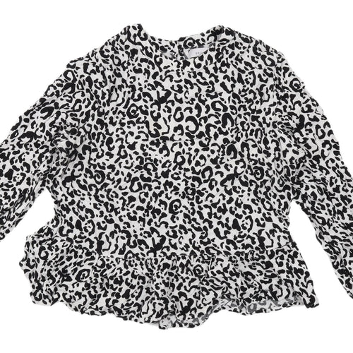 M&S Women's Multicolour Animal Print Blouse Size 12