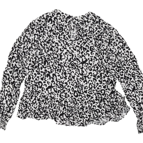 M&S Women's Multicolour Animal Print Blouse Size 12