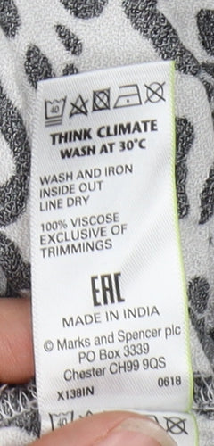 M&S Women's Multicolour Animal Print Blouse Size 12