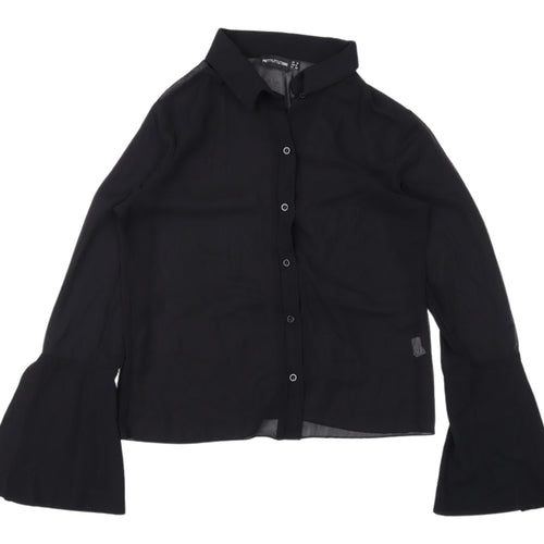 PrettyLittleThing Women's Black Bell Sleeve Shirt