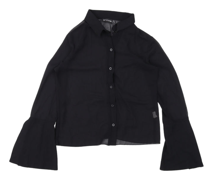 PrettyLittleThing Women's Black Bell Sleeve Shirt