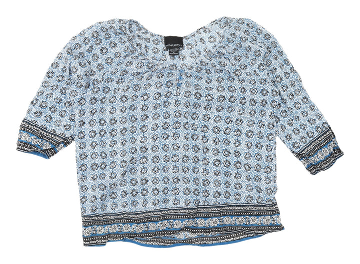 Cynthia Rowley Women's Blue Tunic Blouse M