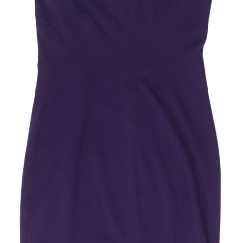 Oasis Purple Sleeveless Beaded Sheath Dress - Size 10