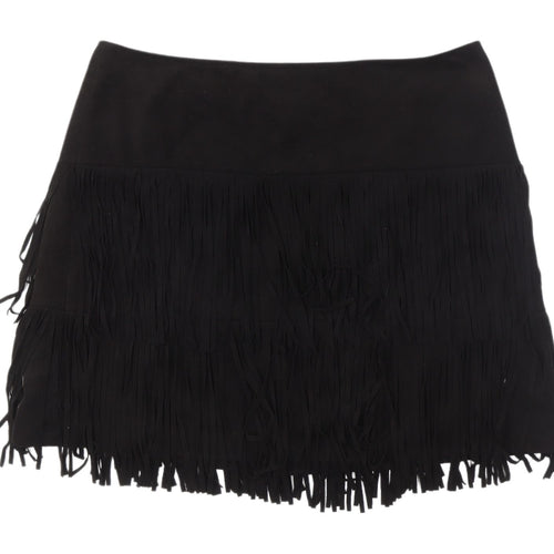 French Connection Women's Black Fringe Mini Skirt M